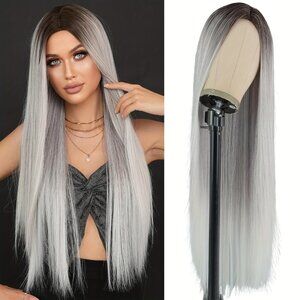 NEW 28 inch Long Ombre ash blonde glueless wig